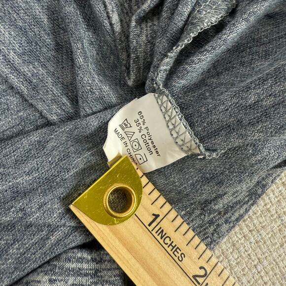 C + D + M Gray 1/4 Button Down Gray Basic Long Sleeve Size M Womens - Picture 7 of 7